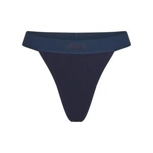 🦋RARE SKIMS COTTON RIB THONG BIKINI PANTY NAVY 4X